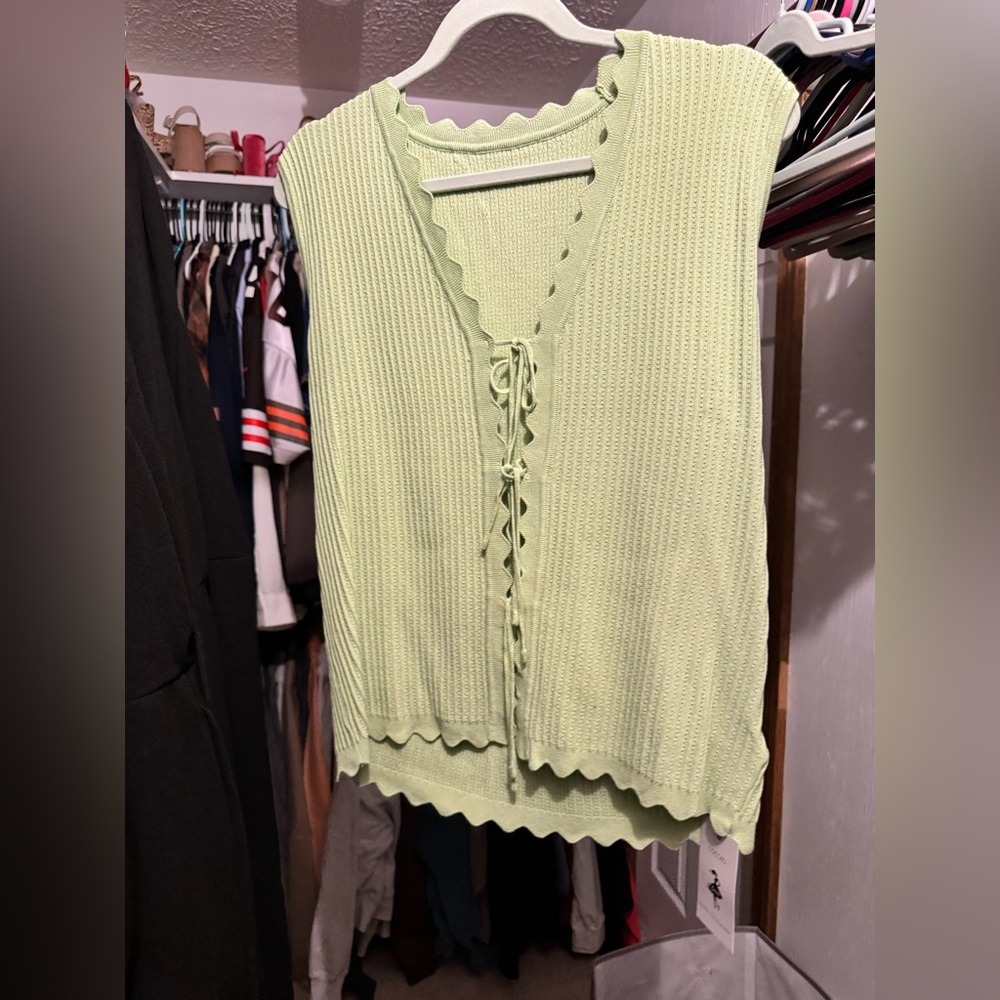 Mint green sweat vest